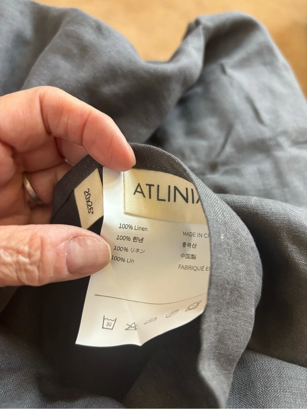 ATLINIA 100% Linen Pillowcases 2, Standard 20